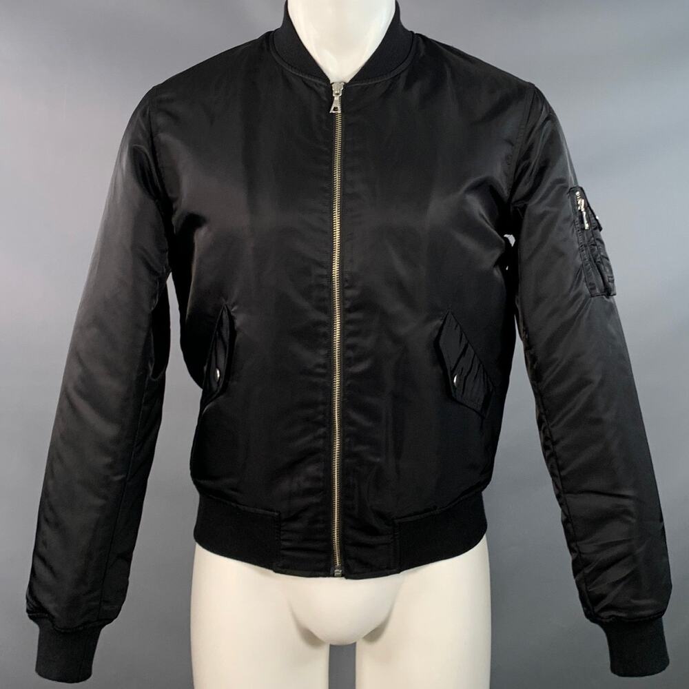 JOHN ELLIOTT Bogota II Size S Black Nylon Zip Up Bomber Jacket